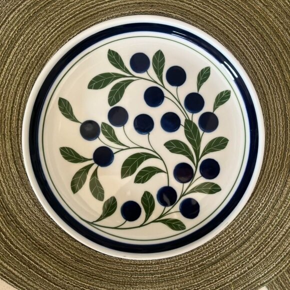 Vtg Dansk Berries Set Of 4 Salad Plates Blueberries & Peaches Niels Refsgaard - Picture 3 of 6
